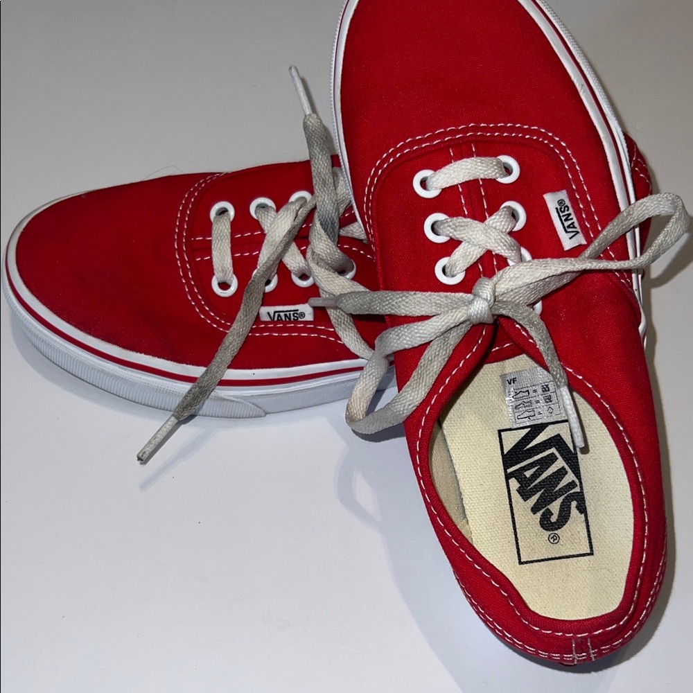 Vans Bold Red Canvas Shoes M5 W6 - Picture 6 of 6